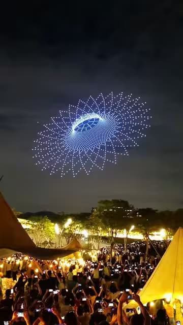 Drone light show at Grand Food Festival Hyderabad