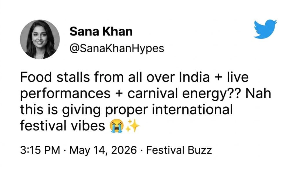 Tweet from Sana Khan about the food festival experience